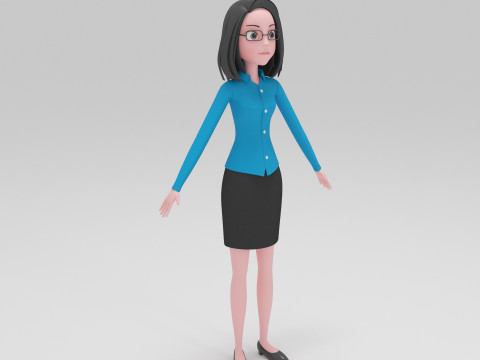 Girl Cartoon Modello 3D