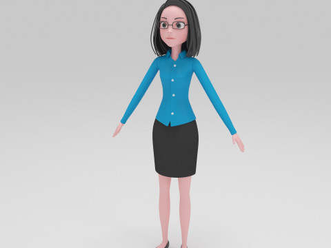 Girl Cartoon Modello 3D