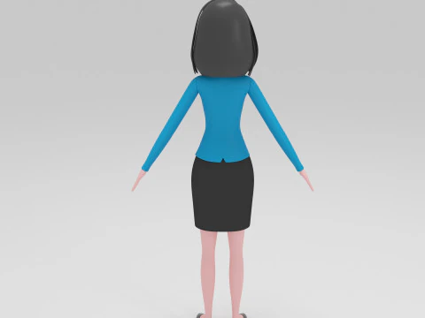 Girl Cartoon 3D Model