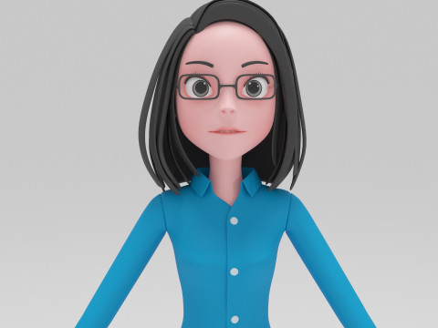 Girl Cartoon Modello 3D