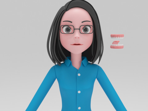 Girl Cartoon Modello 3D