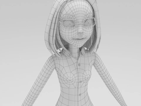 Girl Cartoon 3D Model