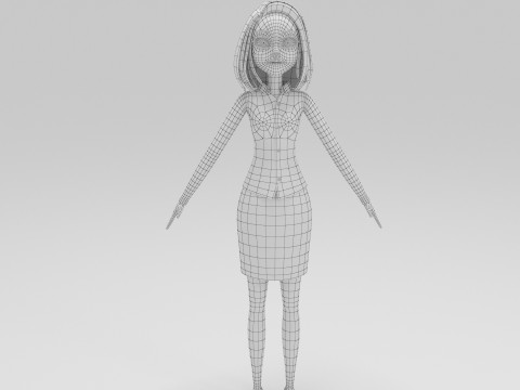 Girl Cartoon Modello 3D