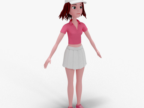 Girl Cartoon 3D Модель