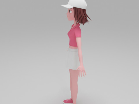 Girl Cartoon 3D Модель