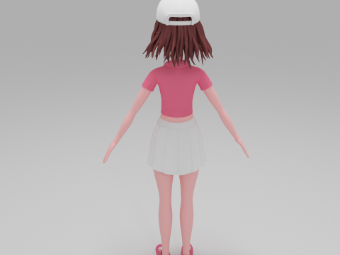 Girl Cartoon 3D Модель