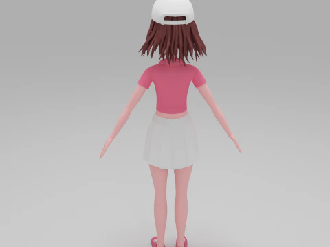 Girl Cartoon 3D Model