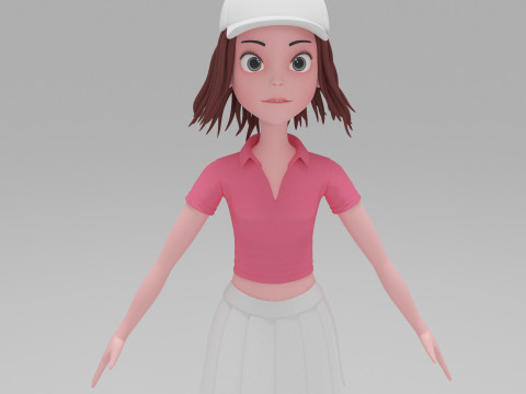 Girl Cartoon 3D Модель