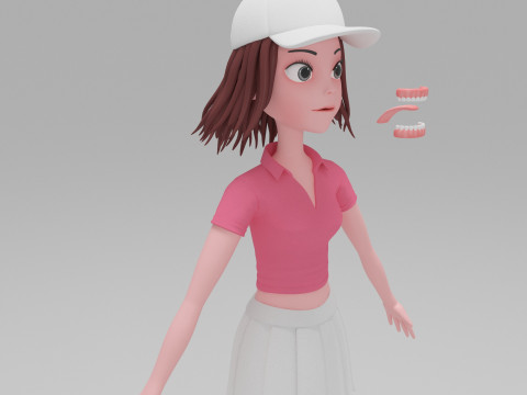 Girl Cartoon 3D Модель