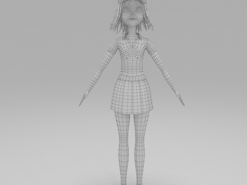 Girl Cartoon 3D Модель