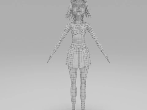 Girl Cartoon 3D Model