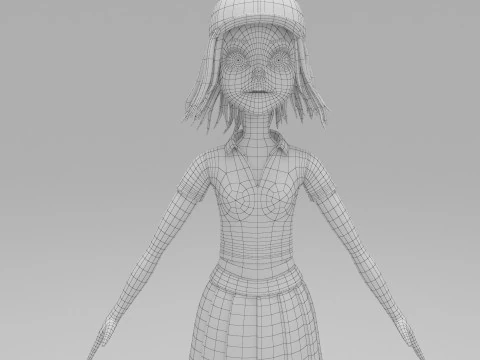 Girl Cartoon 3D Model