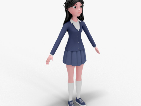 Girl Cartoon 3D Модель