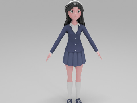 Girl Cartoon 3D Model