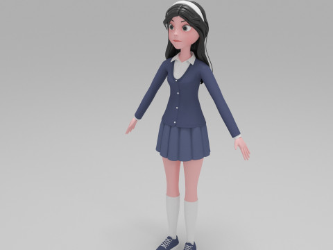 Girl Cartoon 3D Model
