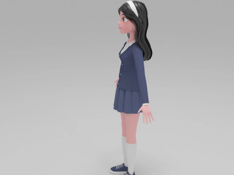 Kartun Gadis Model 3D