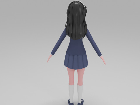 Girl Cartoon 3D Model