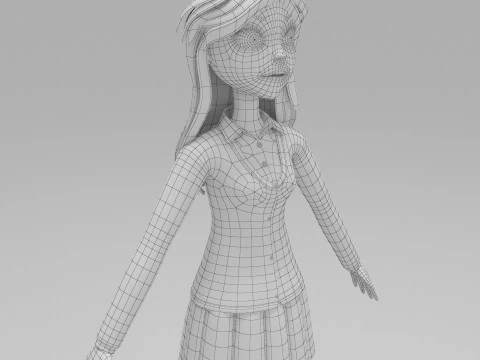 Kartun Gadis Model 3D