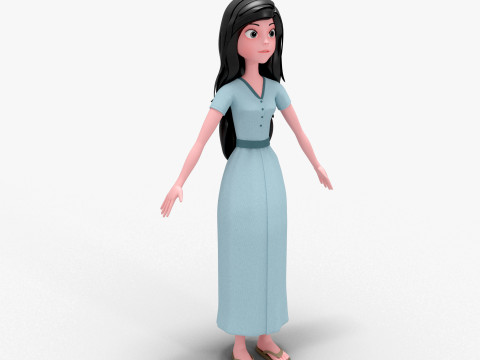 Girl Cartoon 3D Модель