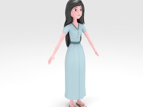 Girl Cartoon Modello 3D