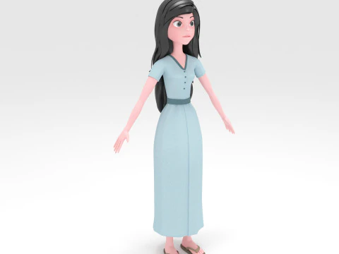 Girl Cartoon 3D Model