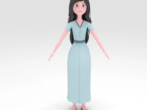 Girl Cartoon 3D Model