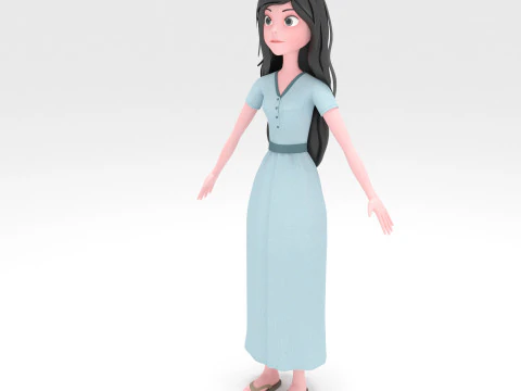 Girl Cartoon 3D Model