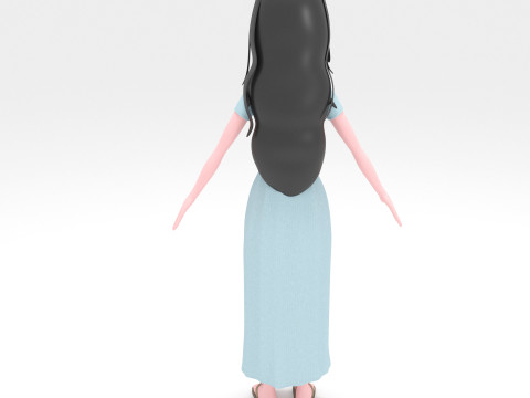 Girl Cartoon Modello 3D