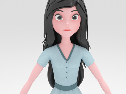 Girl Cartoon Modello 3D