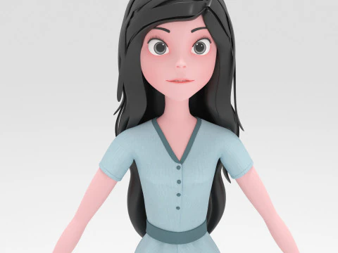 Girl Cartoon 3D Model