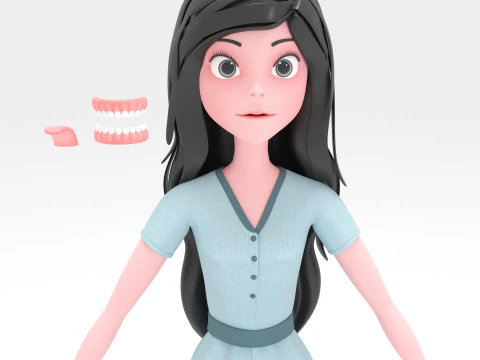Girl Cartoon 3D Model