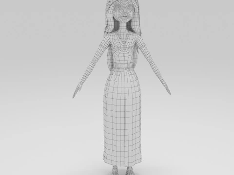 Girl Cartoon 3D Model