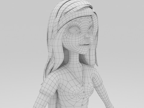 Girl Cartoon Modello 3D