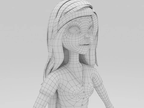 Girl Cartoon 3D Model
