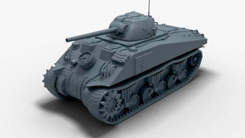 M4 Sherman Tank Modelo de impresión 3D .c4d .max .obj .3ds .fbx .stl .blend