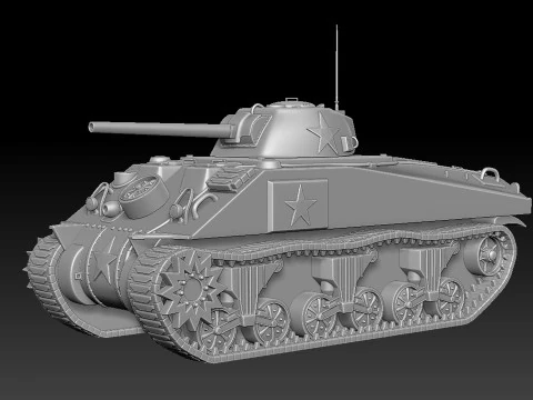 M4 Sherman Tank 3D Print Model
