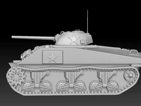 M4 Sherman Tank 3D Print Model
