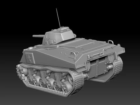 M4 Sherman Tank 3D Print Model