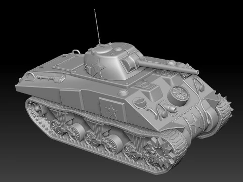 M4 Sherman Tank 3D Print Model