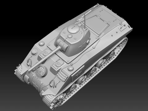 M4 Sherman Tank 3D Print Model