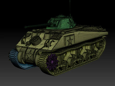 M4 Sherman Tank 3D Print Model