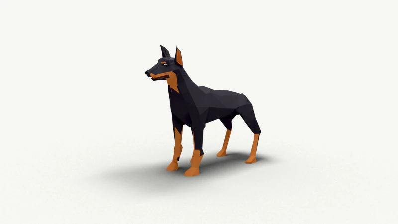 Dog Low Poly 01 3D Model .c4d .max .obj .3ds .fbx .stl .blend 