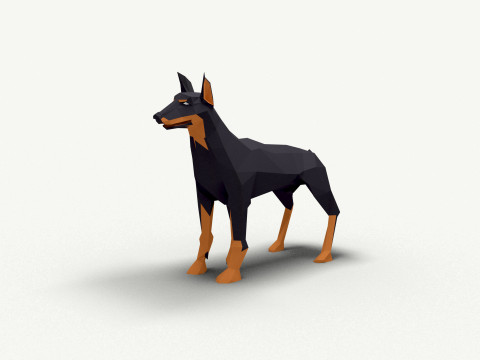 Dog Low Poly 01 3D-Modell