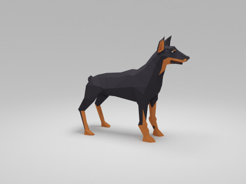 Dog Low Poly 01 Model 3D