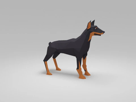 Dog Low Poly 01 3D Model