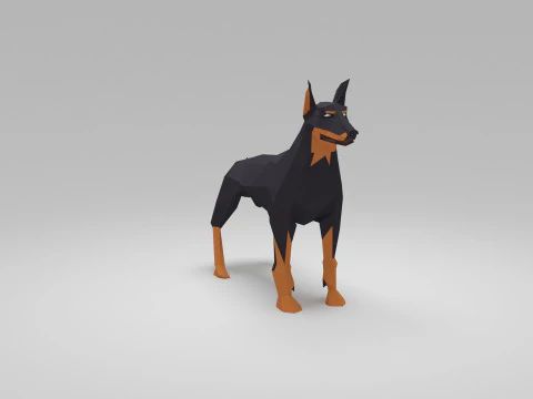 Dog Low Poly 01 3D Model