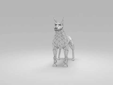 Dog Low Poly 01 3D Model