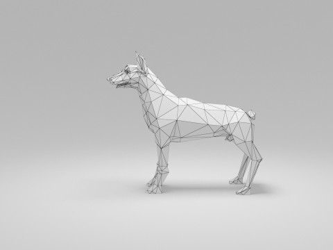 Dog Low Poly 01 Model 3D