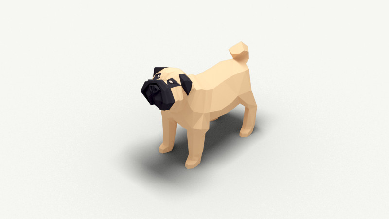 Dog Low Poly 02 Modèle 3D .c4d .max .obj .3ds .fbx .stl .blend