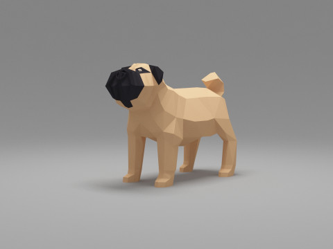 Dog Low Poly 02 Modèle 3D